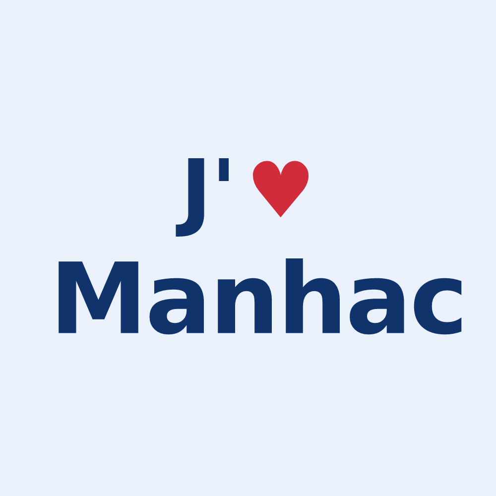 Sticker personnalisé Manhac — design J'aime Manhac