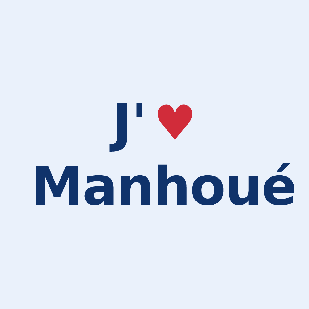 Sticker personnalisé Manhoué — design J'aime Manhoué