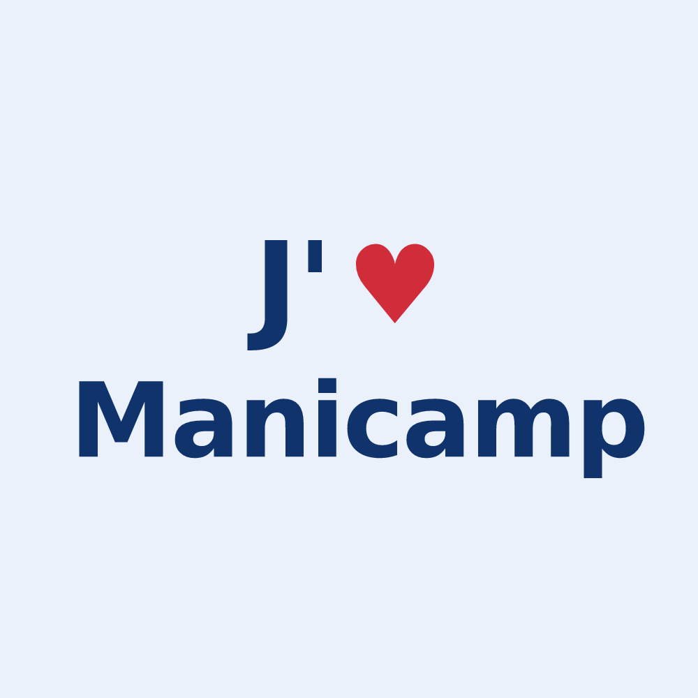Sticker personnalisé Manicamp — design J'aime Manicamp