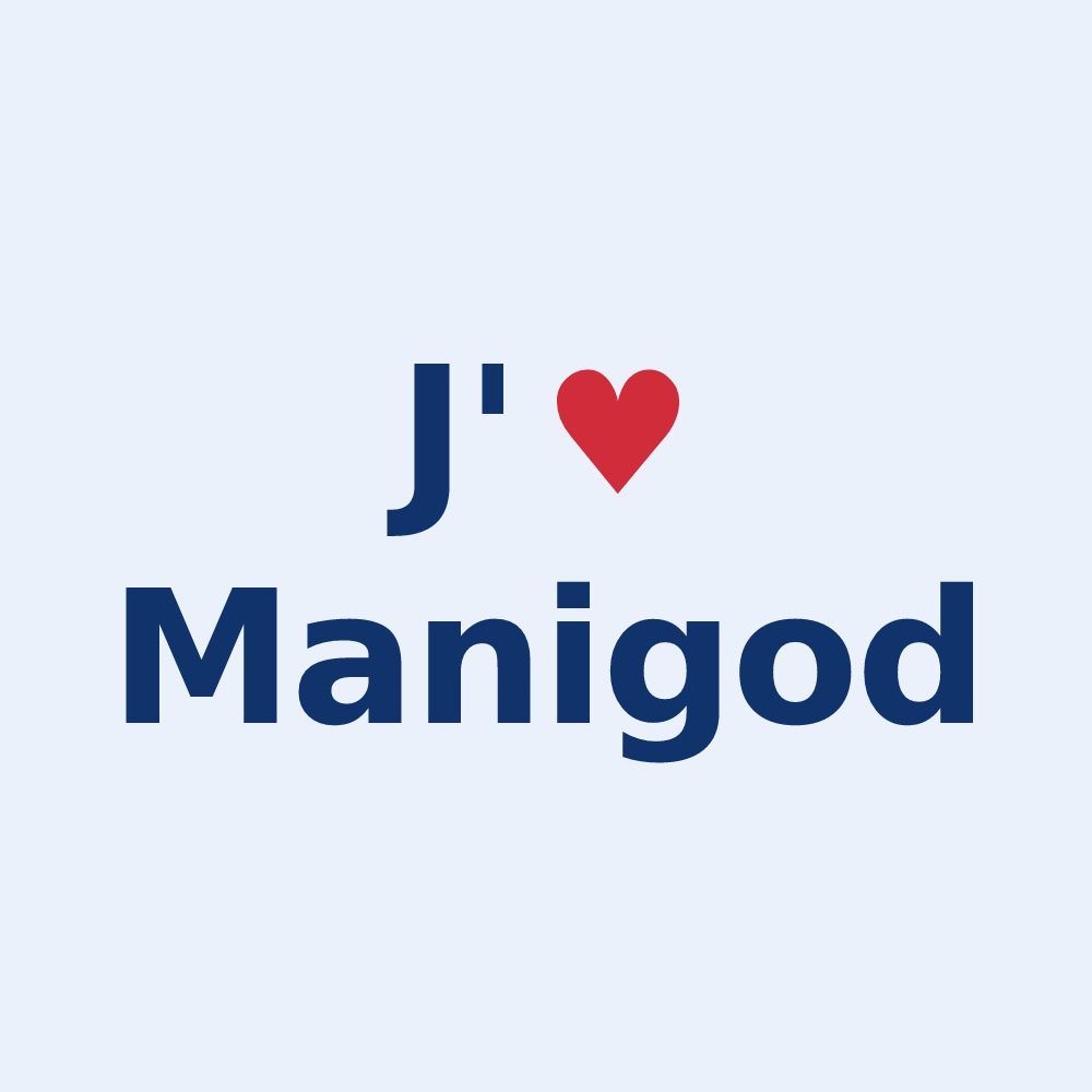 Sticker personnalisé Manigod — design J'aime Manigod