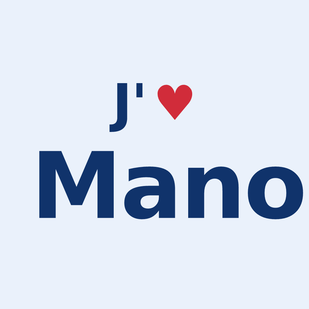 Sticker personnalisé Mano — design J'aime Mano