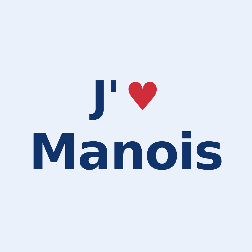 Sticker personnalisé Manois — design J'aime Manois