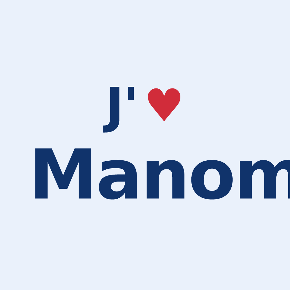 Sticker personnalisé Manom — design J'aime Manom