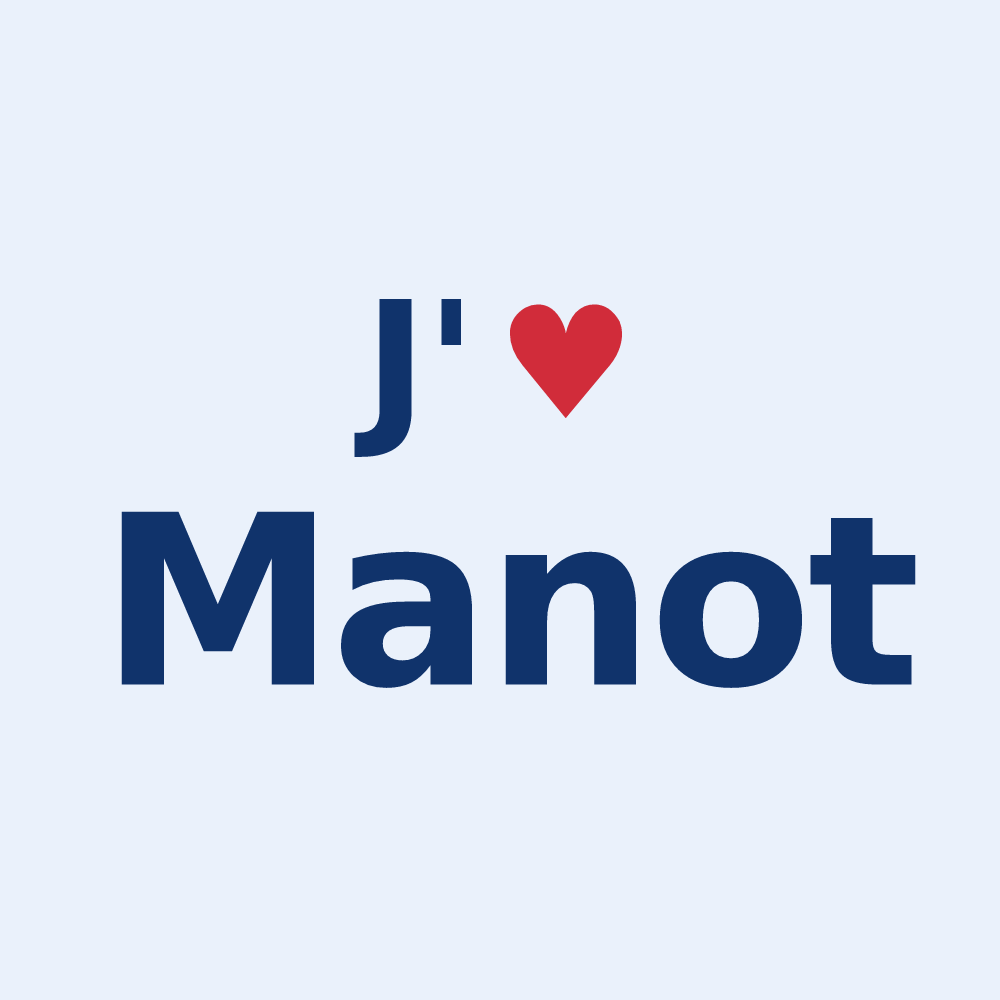 Sticker personnalisé Manot — design J'aime Manot