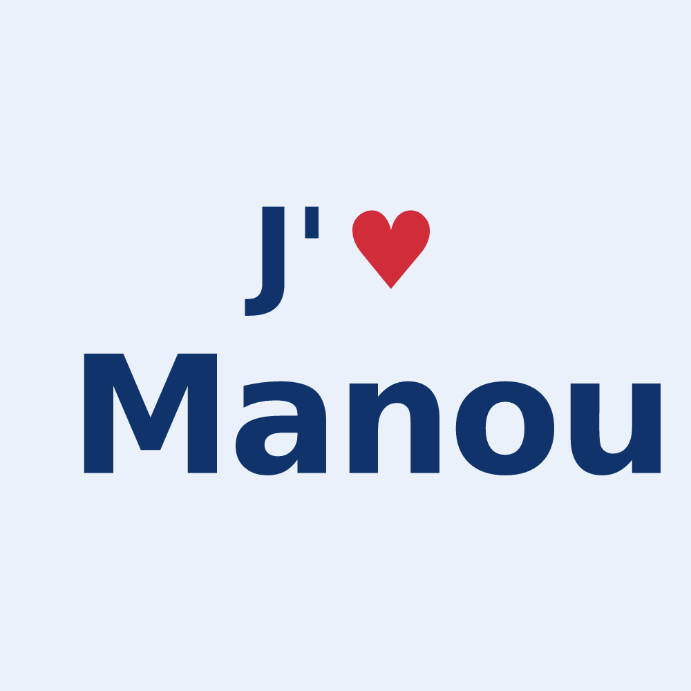 Sticker personnalisé Manou — design J'aime Manou