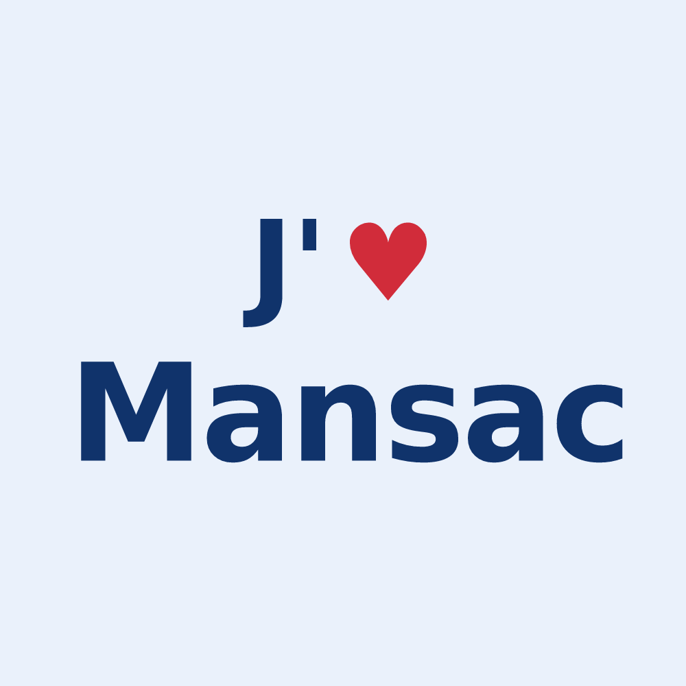 Sticker personnalisé Mansac — design J'aime Mansac