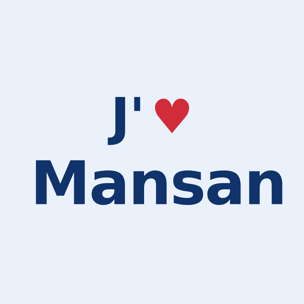 Sticker personnalisé Mansan — design J'aime Mansan