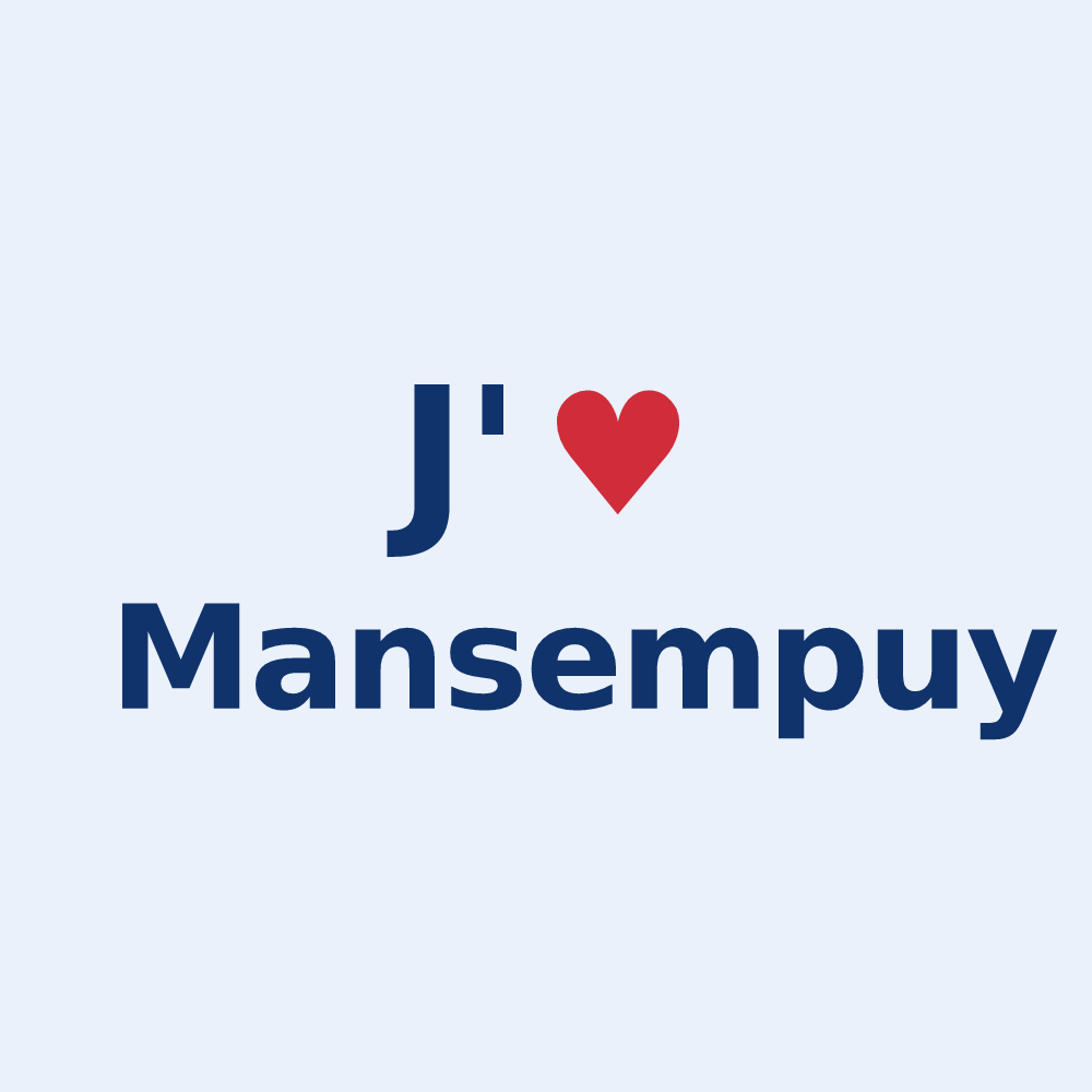 Sticker personnalisé Mansempuy — design J'aime Mansempuy