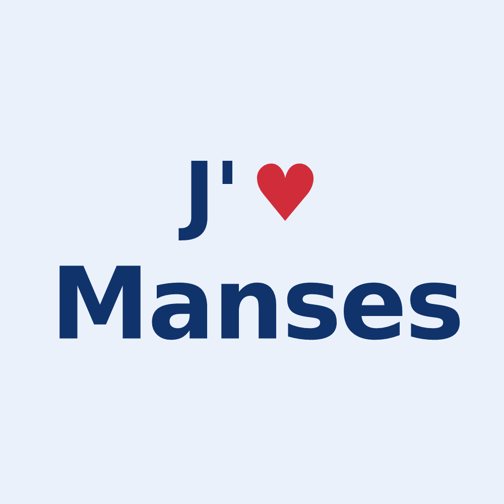 Sticker personnalisé Manses — design J'aime Manses