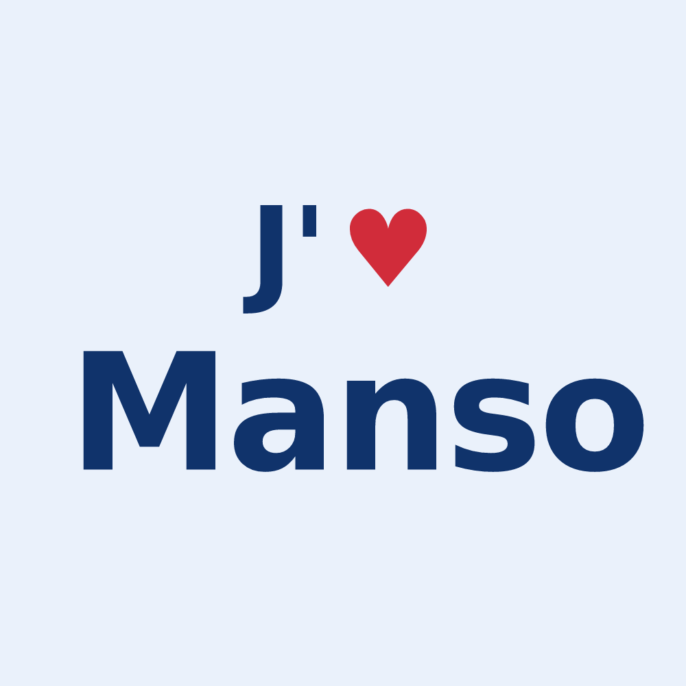 Sticker personnalisé Manso — design J'aime Manso