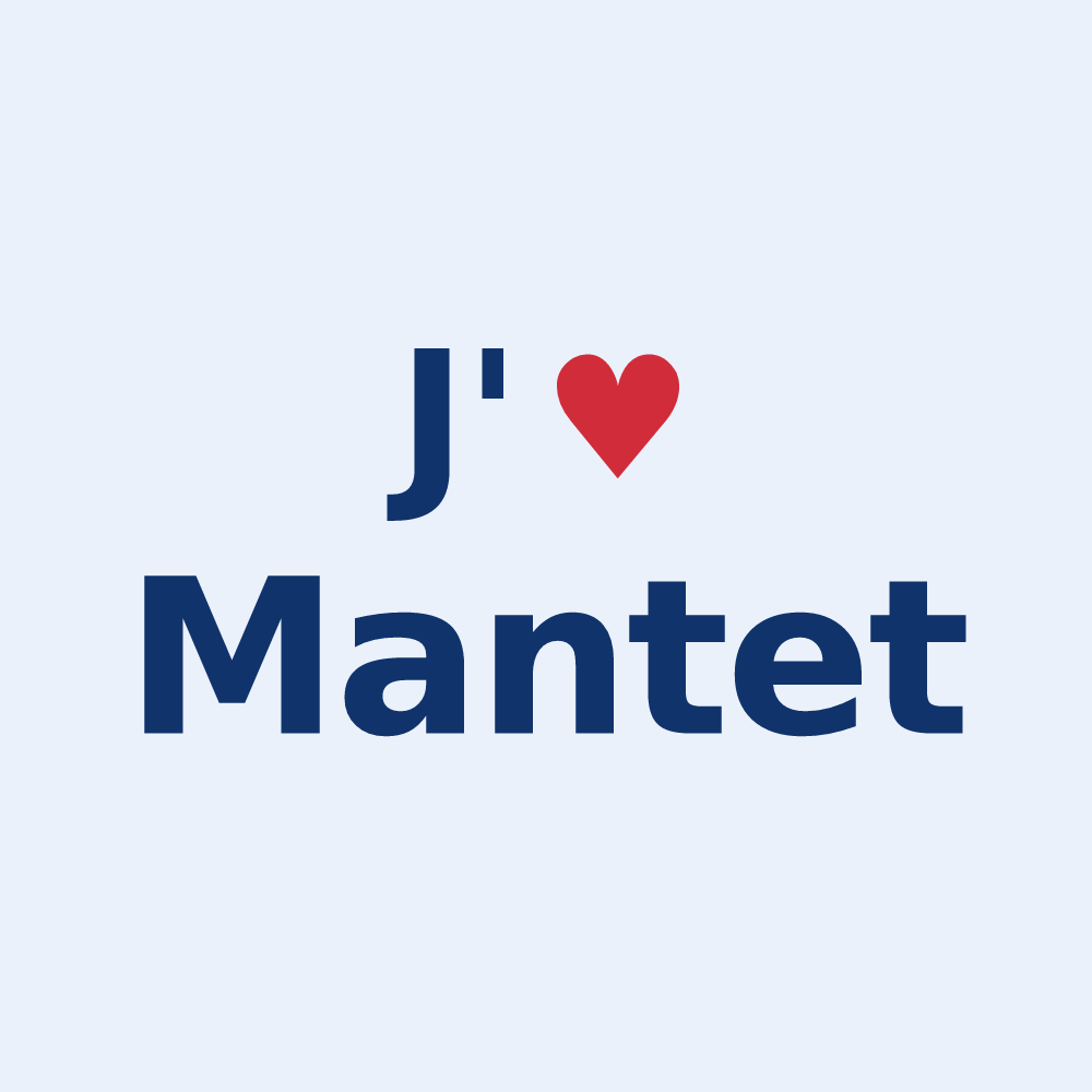 Sticker personnalisé Mantet — design J'aime Mantet