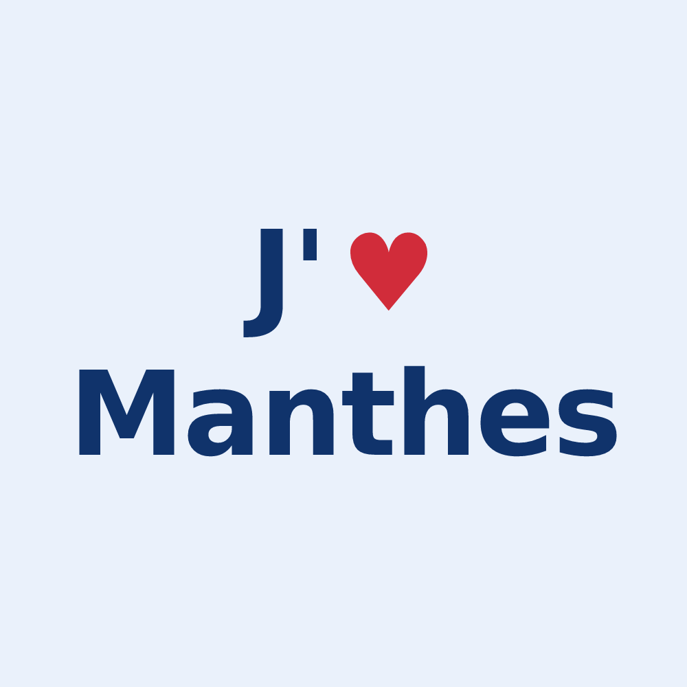 Sticker personnalisé Manthes — design J'aime Manthes