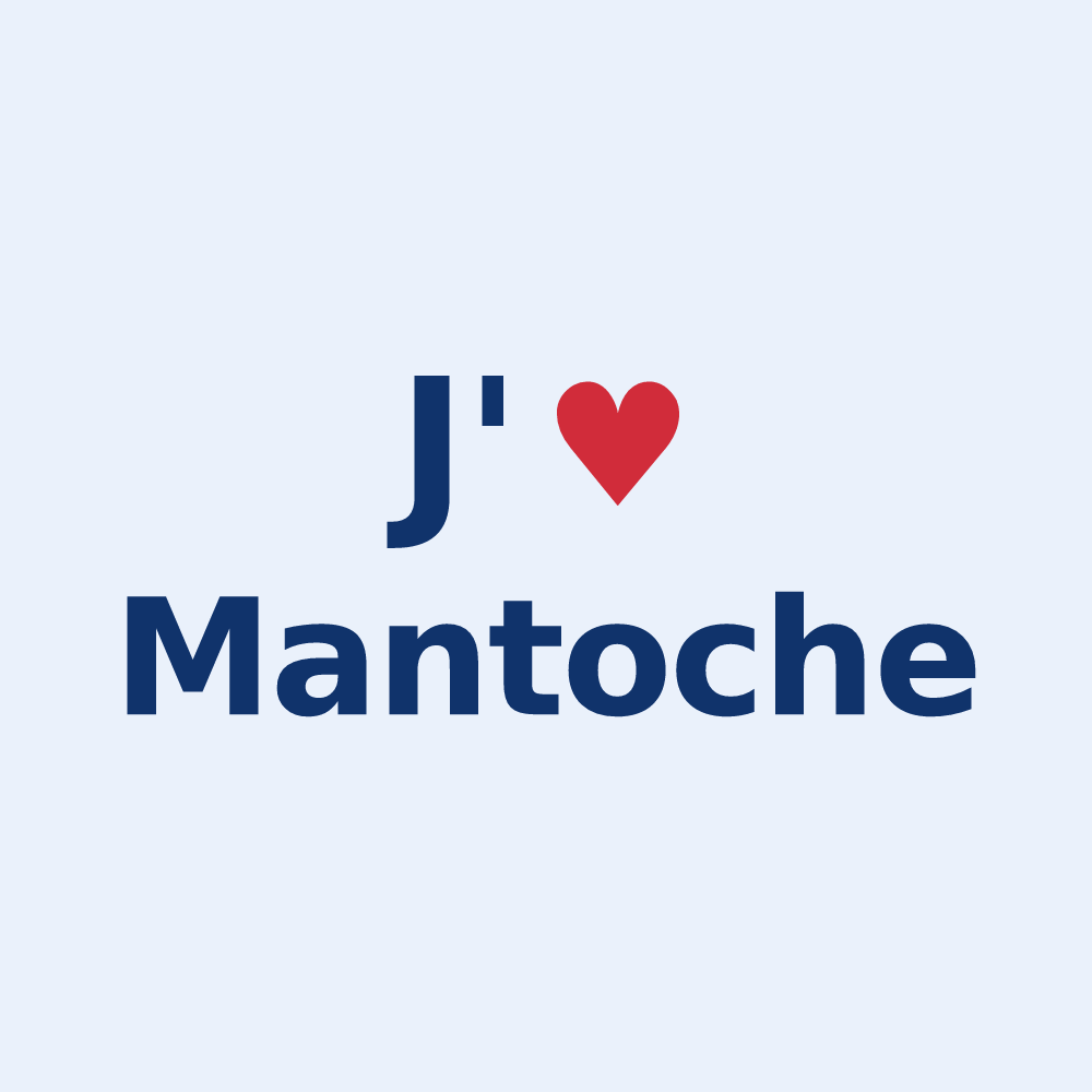 Sticker personnalisé Mantoche — design J'aime Mantoche