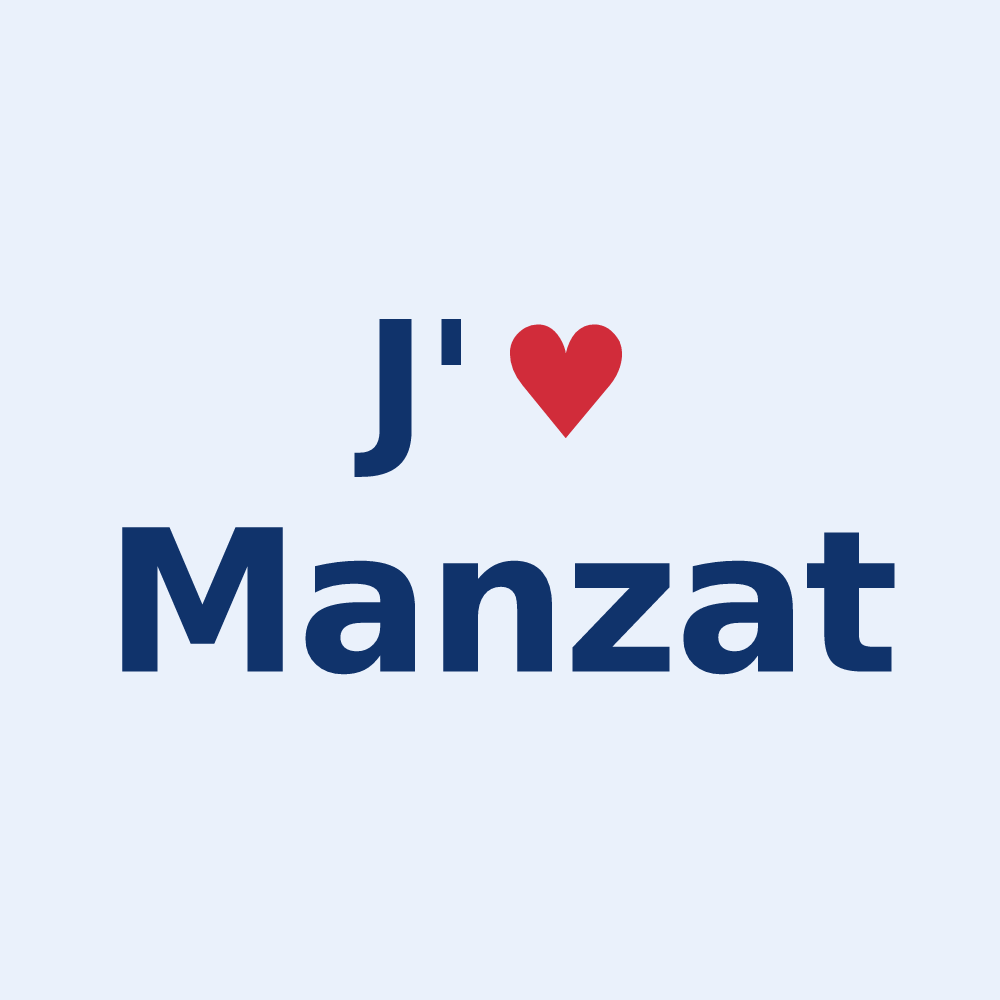 Sticker personnalisé Manzat — design J'aime Manzat
