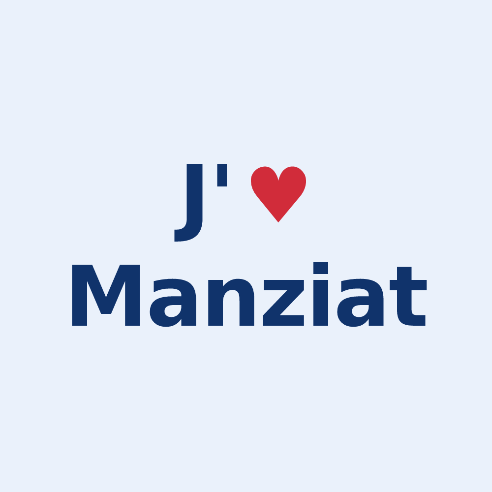 Sticker personnalisé Manziat — design J'aime Manziat