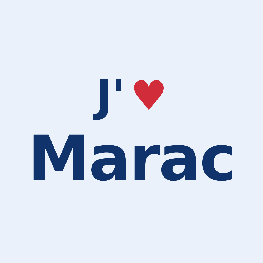 Sticker personnalisé Marac — design J'aime Marac
