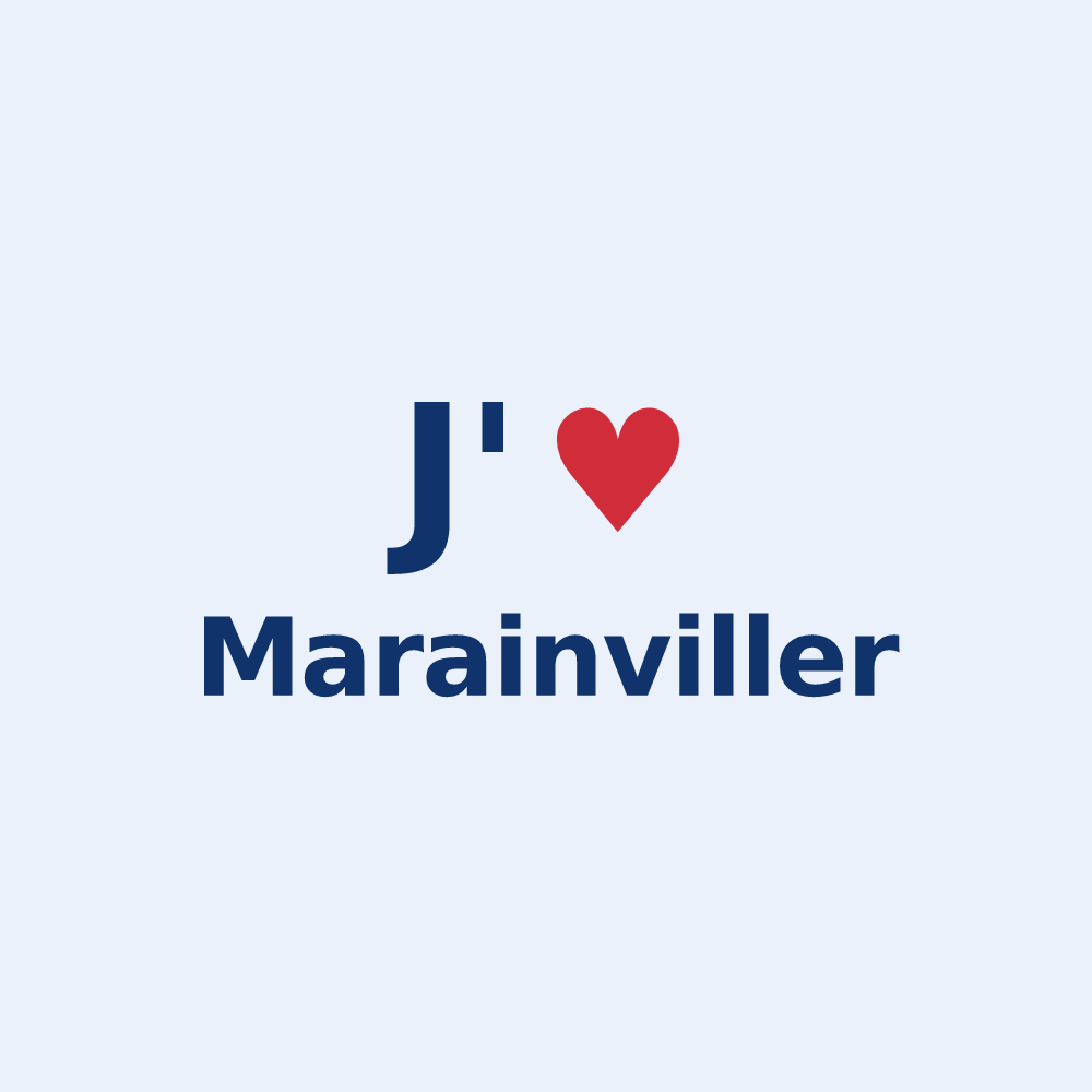Sticker personnalisé Marainviller — design J'aime Marainviller