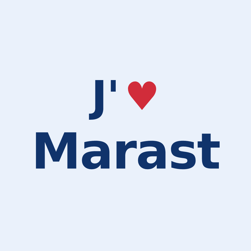 Sticker personnalisé Marast — design J'aime Marast