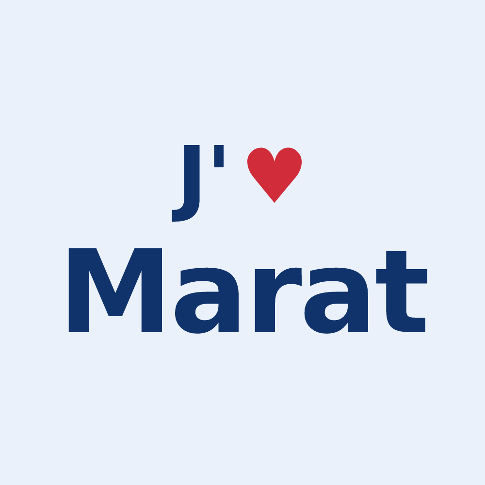 Sticker personnalisé Marat — design J'aime Marat