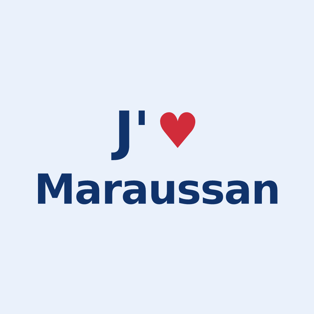 Sticker personnalisé Maraussan — design J'aime Maraussan
