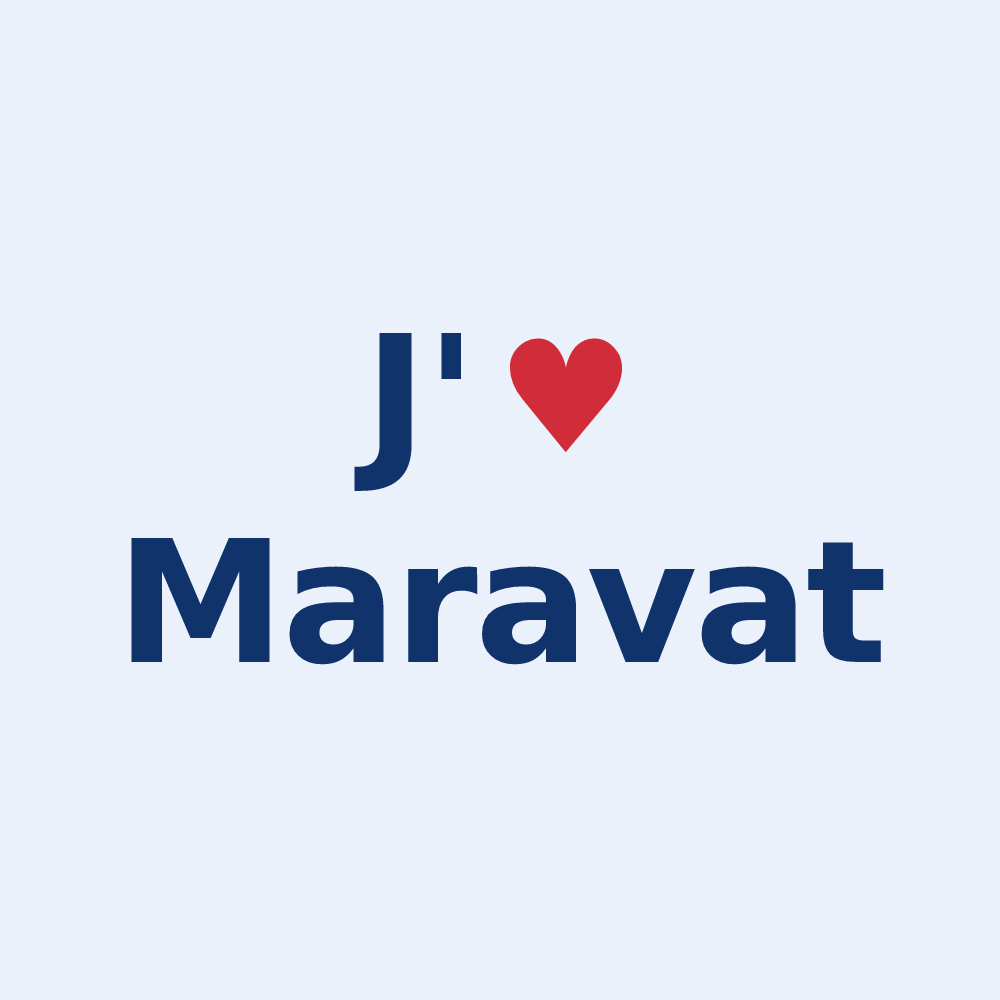 Sticker personnalisé Maravat — design J'aime Maravat