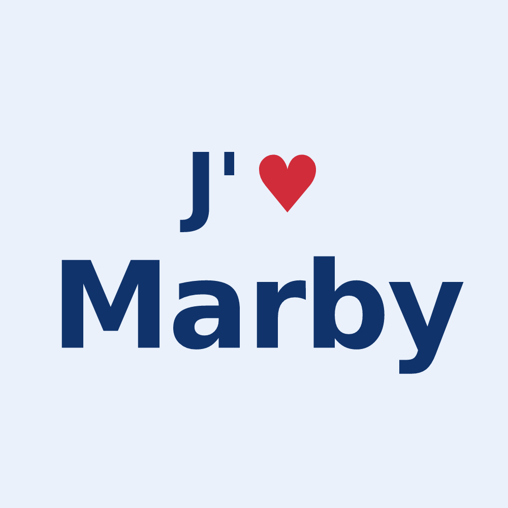 Sticker personnalisé Marby — design J'aime Marby