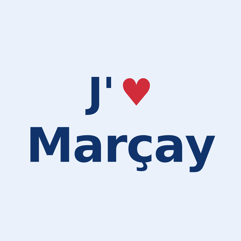 Sticker personnalisé Marçay — design J'aime Marçay