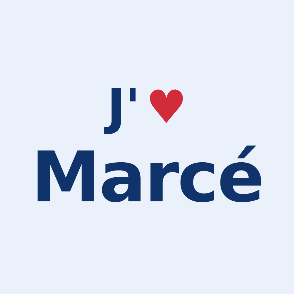 Sticker personnalisé Marcé — design J'aime Marcé
