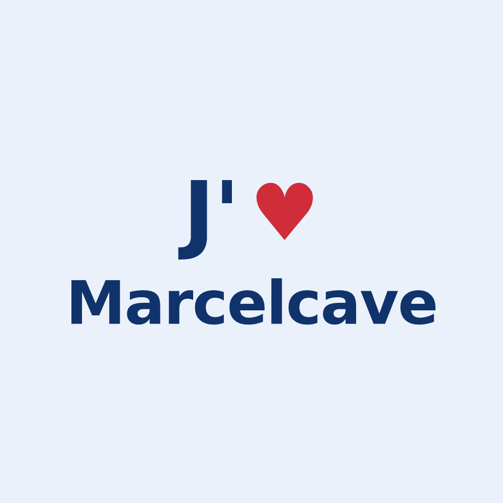 Sticker personnalisé Marcelcave — design J'aime Marcelcave