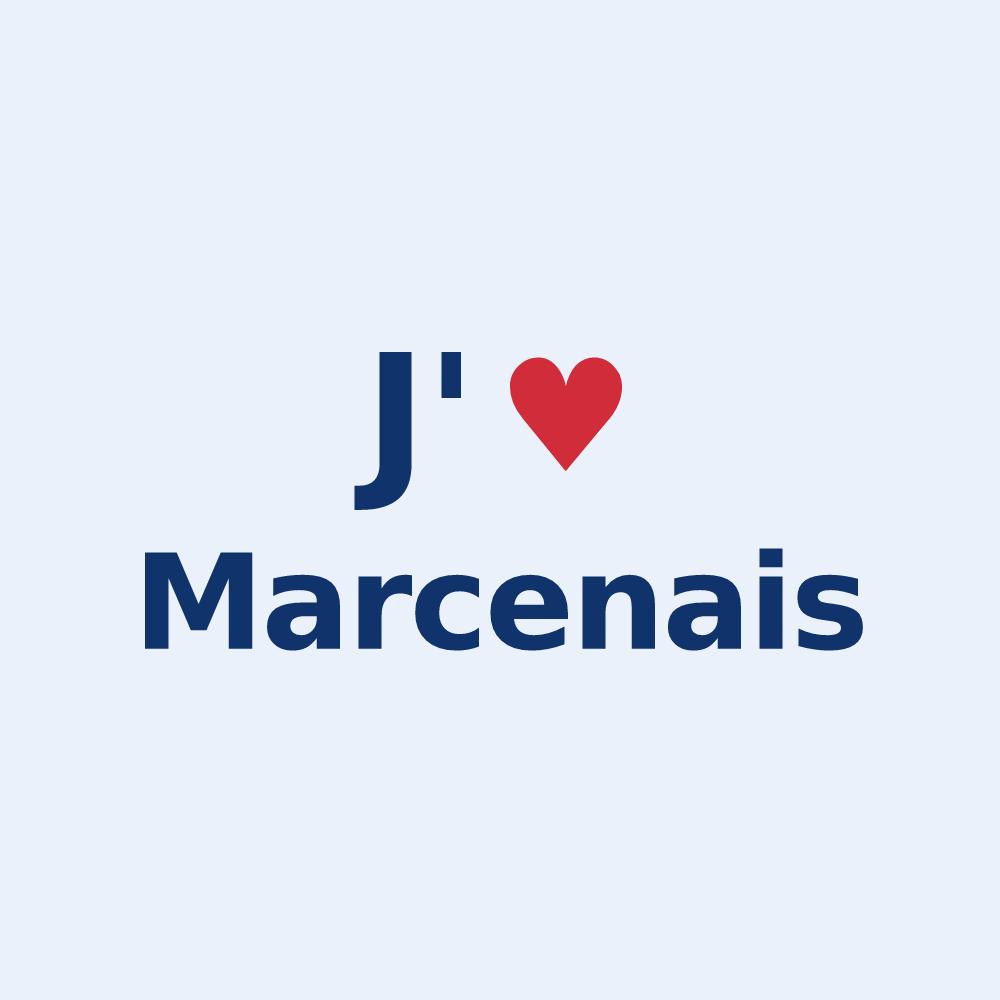 Sticker personnalisé Marcenais — design J'aime Marcenais