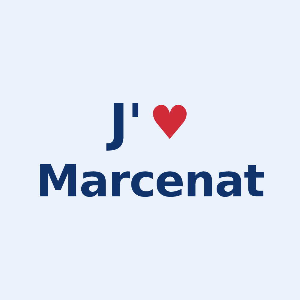 Sticker personnalisé Marcenat — design J'aime Marcenat