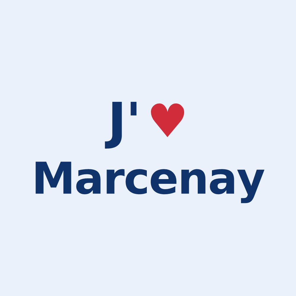 Sticker personnalisé Marcenay — design J'aime Marcenay