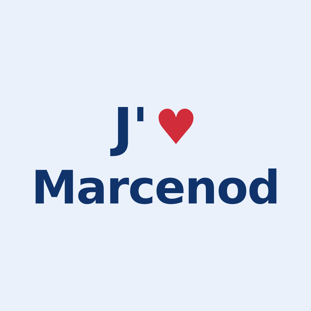 Sticker personnalisé Marcenod — design J'aime Marcenod
