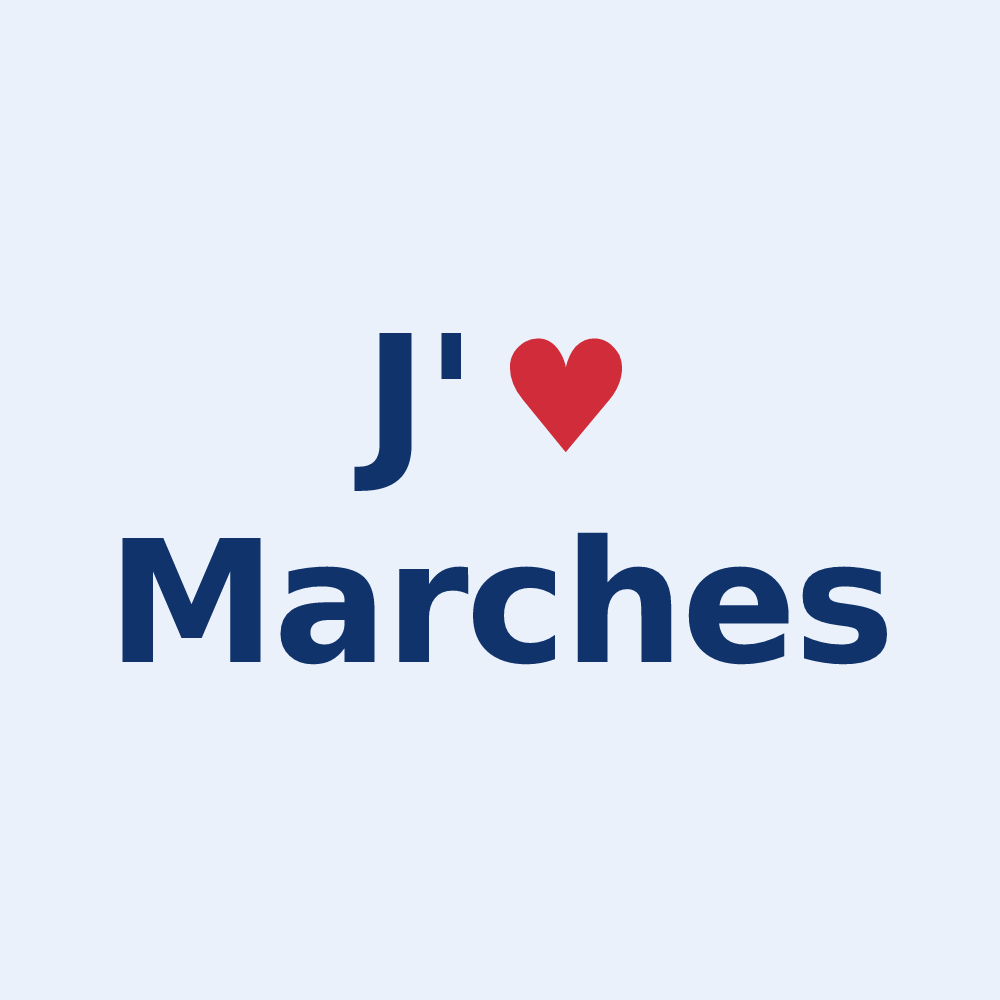 Sticker personnalisé Marches — design J'aime Marches