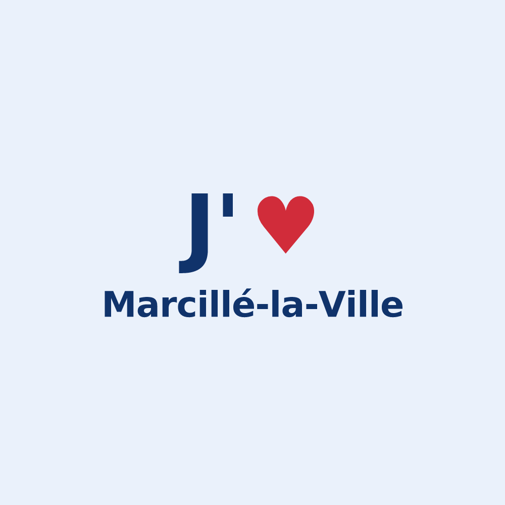 Sticker personnalisé Marcillé-la-Ville — design J'aime Marcillé-la-Ville