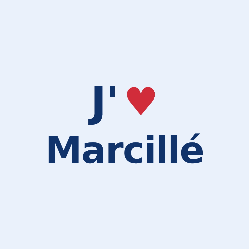 Sticker personnalisé Marcillé — design J'aime Marcillé