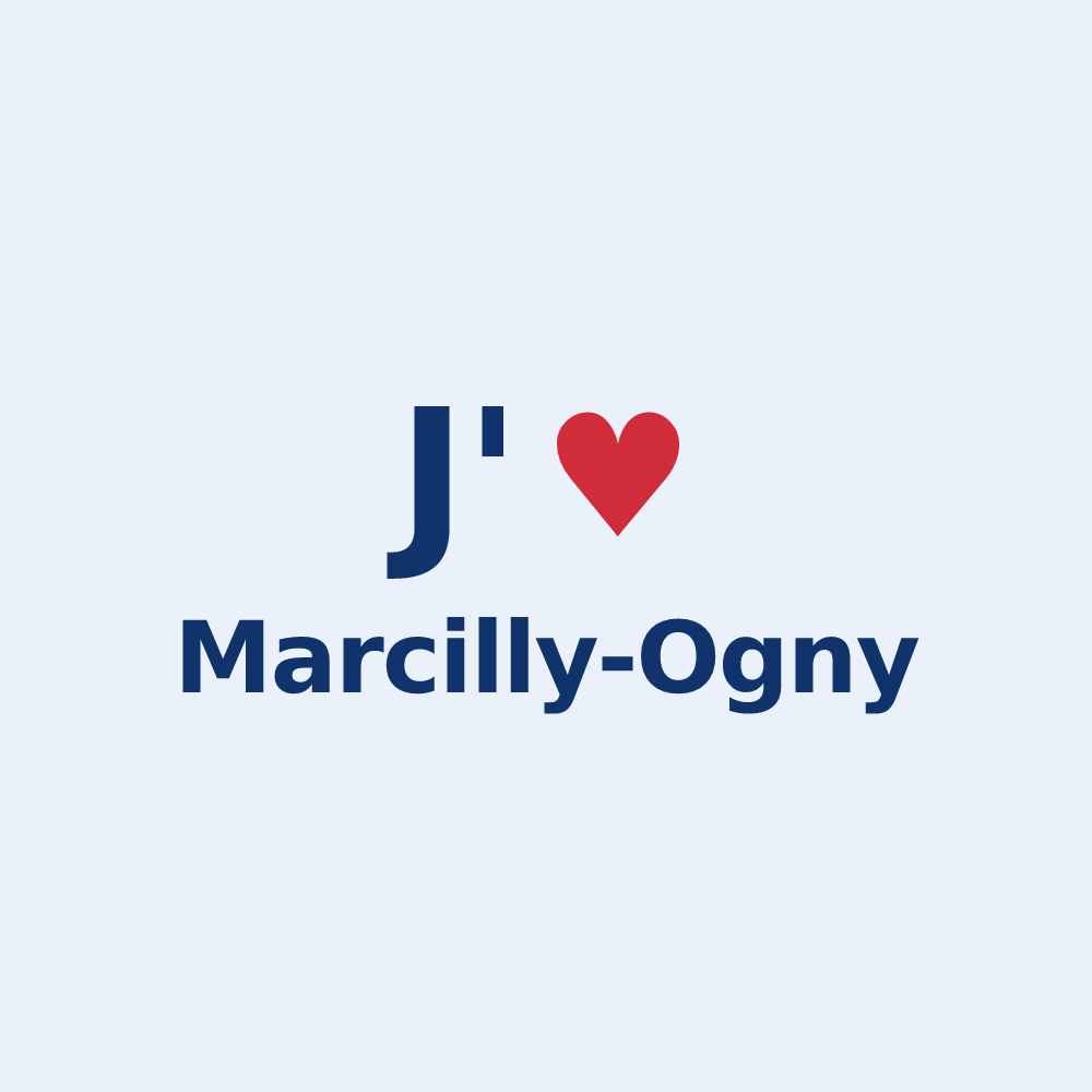Sticker personnalisé Marcilly-Ogny — design J'aime Marcilly-Ogny