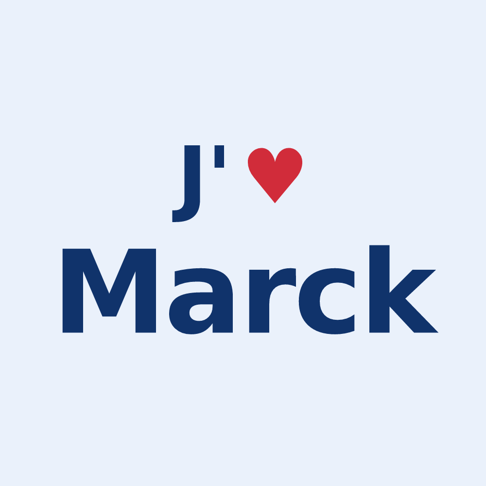 Sticker personnalisé Marck — design J'aime Marck