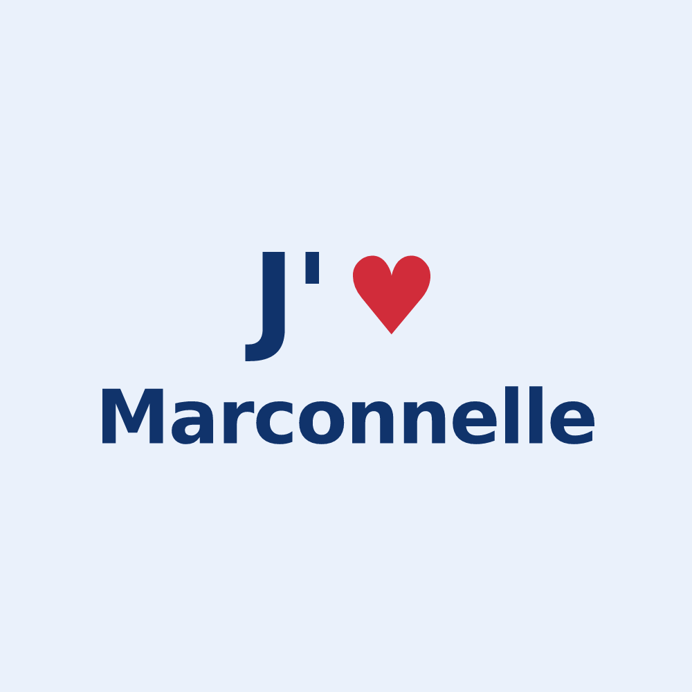 Sticker personnalisé Marconnelle — design J'aime Marconnelle