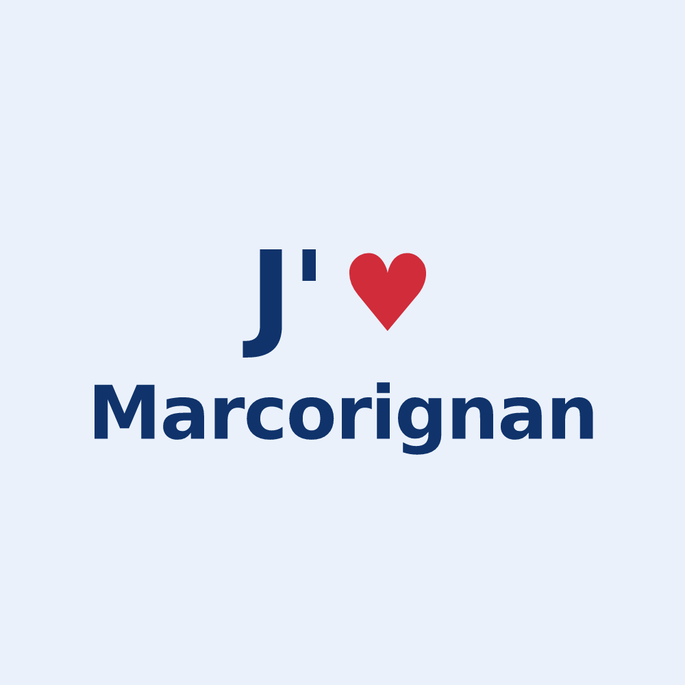 Sticker personnalisé Marcorignan — design J'aime Marcorignan