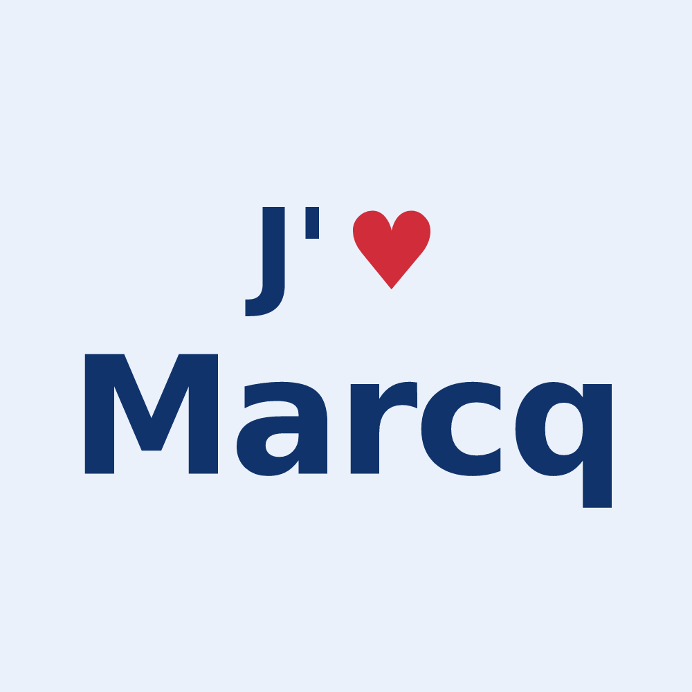 Sticker personnalisé Marcq — design J'aime Marcq