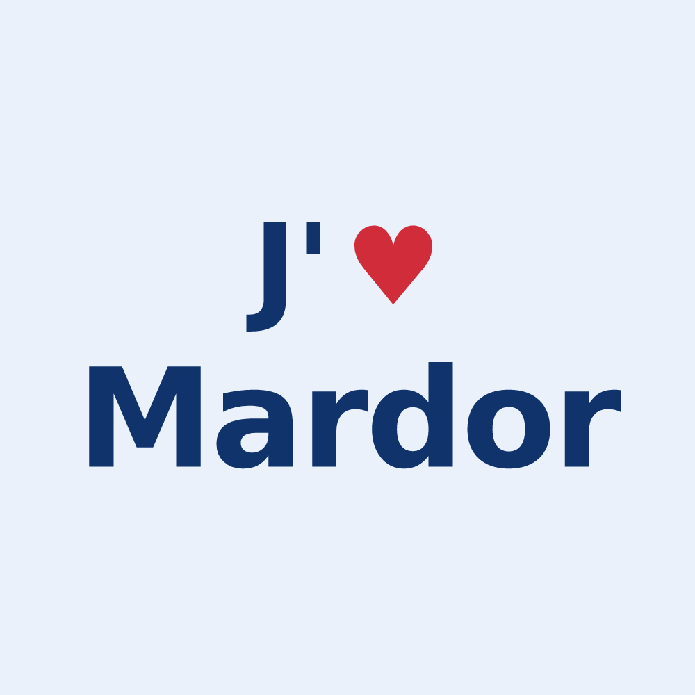 Sticker personnalisé Mardor — design J'aime Mardor