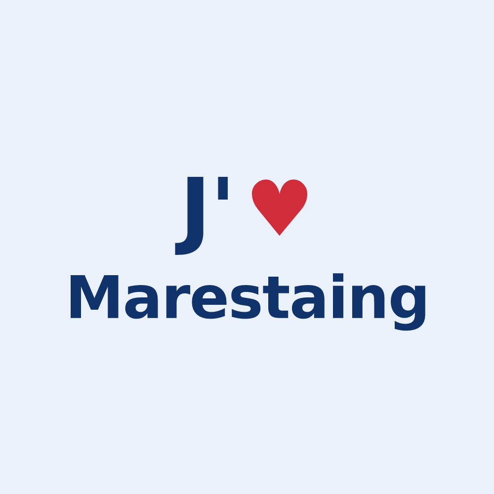 Sticker personnalisé Marestaing — design J'aime Marestaing