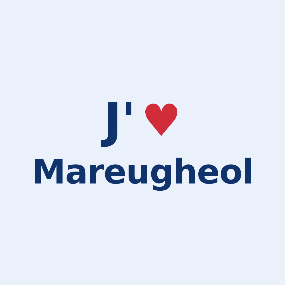 Sticker personnalisé Mareugheol — design J'aime Mareugheol