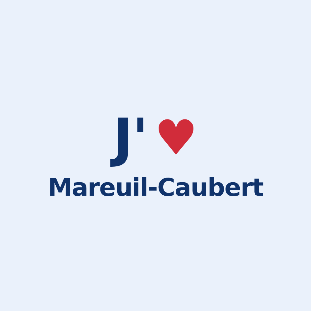 Sticker personnalisé Mareuil-Caubert — design J'aime Mareuil-Caubert