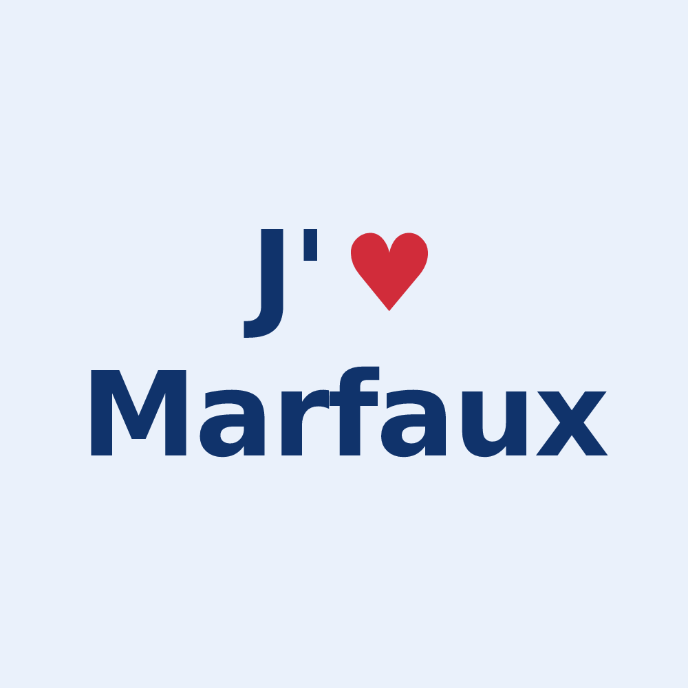 Sticker personnalisé Marfaux — design J'aime Marfaux