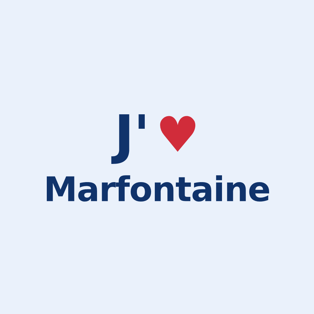 Sticker personnalisé Marfontaine — design J'aime Marfontaine