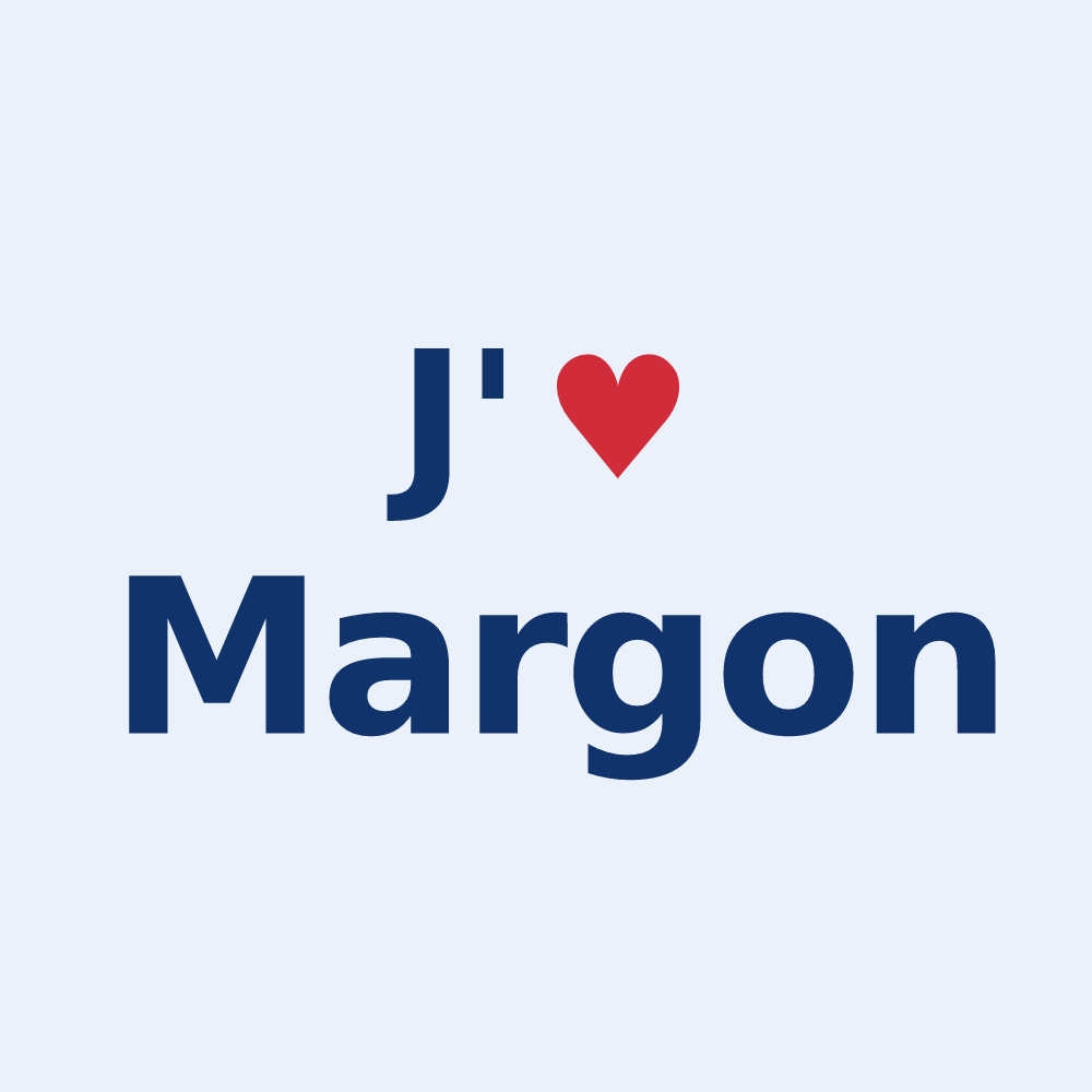 Sticker personnalisé Margon — design J'aime Margon
