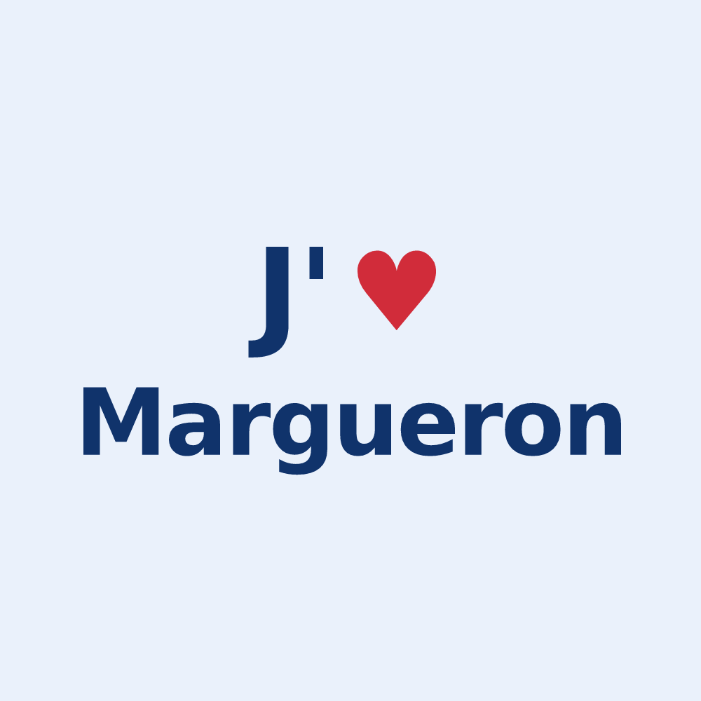 Sticker personnalisé Margueron — design J'aime Margueron