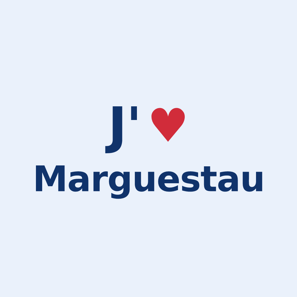 Sticker personnalisé Marguestau — design J'aime Marguestau
